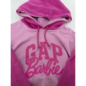 Gap Barbie Pink Colorblock Logo Hoodie Sweatshirt Womens XL Oversized Graphic‎